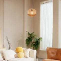 Lotus 1-Light Pendant Lighting With Natural Twine Shade - Globe Electric -Adesso Sales Store GUEST 002b5e37 ac74 4792 a203 c84dbaa77830