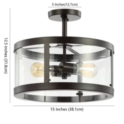 15" Iron And Glass Herndon Modern LED Flush Mount - Jonathan Y -Adesso Sales Store GUEST 013ebfd4 27ac 476a a7c2 b4f15745c2f5