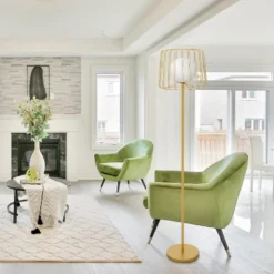 62.75" Lucas Caged Globe Shade Floor Lamp - River Of Goods -Adesso Sales Store GUEST 017fa883 8b85 4a69 a3ff 96c6495d0568