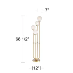 Possini Euro Design Mid Century Modern Glam Style Floor Lamp 4-Light LED 68.5" Tall Warm Gold Glass Globe Shade For Living Room House Uplight -Adesso Sales Store GUEST 018f9df5 a70c 42d3 91a0 56816ed1480f