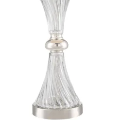 Regency Hill Luca Modern Table Lamps 25 1/2" High Set Of 2 Clear Glass Chrome With USB Charging Port Cream Drum Shade For Bedroom Living Room Desk -Adesso Sales Store GUEST 03af01b0 d98a 4165 b877 9200bf5c3b8c