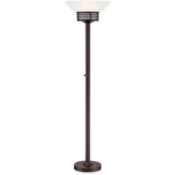 Possini Euro Design Light Blaster Modern Torchiere Floor Lamp 72 1/2" Tall Warm Bronze LED White Frosted Glass Bowl Shade For Living Room Bedroom Home -Adesso Sales Store GUEST 044fa56b bd09 4af5 a6cf 06424a08986e
