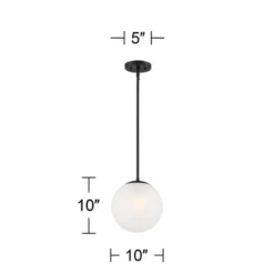 360 Lighting Ciana Black Mini Pendant 10" Wide Modern Orb Frosted Globe Glass Shade For Dining Room House Foyer Kitchen Island Entryway Bedroom Home -Adesso Sales Store GUEST 045c6771 2c42 4c9d b9cd 2442abc72f6d