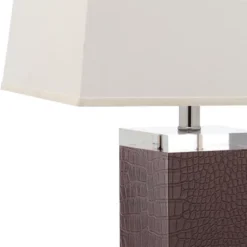 (Set Of 2) 27" Deco Leather Table Lamp Brown (Includes CFL Light Bulb) - Safavieh -Adesso Sales Store GUEST 052ce11f e890 46a2 8b72 37c7e3e4c9b9