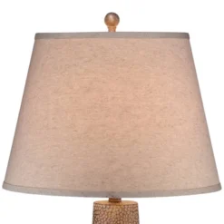 360 Lighting Bentley Rustic Farmhouse Table Lamp 29" Tall Brown Leaf Textured Hammered Pot Off White Empire Shade For Bedroom Living Room House Home -Adesso Sales Store GUEST 0553174f 0756 4b19 9e38 becea0f0eeea