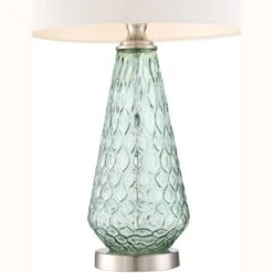 360 Lighting Julia Modern Table Lamp 26 1/2" High Green Glass White Drum Shade For Bedroom Living Room Bedside Nightstand Office Kids Family House -Adesso Sales Store GUEST 05d1fa0a 9ede 474d b16d e7bd34a8050c