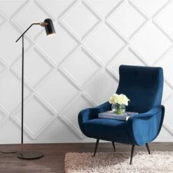 58.5" Metal Eugenio Floor Lamp (Includes LED Light Bulb) Black - JONATHAN Y