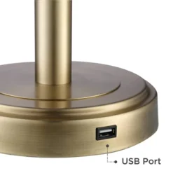 360 Lighting Camile Modern Table Lamps 25" High Set Of 2 Brass Metal With USB Charging Port Oatmeal Drum Shade For Bedroom Living Room Bedside Desk -Adesso Sales Store GUEST 08eee1bc cdaa 49d4 af37 526a1bd1c91f