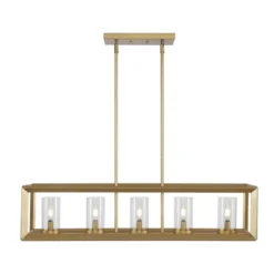 LED 5-Light Metal/Glass Anna Linear Pendant - JONATHAN Y -Adesso Sales Store GUEST 0a7f92c6 e023 4d44 88bd 9863f576b05c