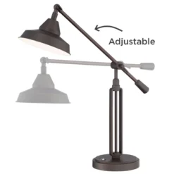 Franklin Iron Works Turnbuckle Rustic Farmhouse Desk Lamp 25" High Oil Rubbed Bronze With USB Charging Port LED Adjustable Metal Shade For Bedroom -Adesso Sales Store GUEST 0aa40bbd a767 4cc4 a4c1 003bb864102f