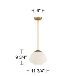 Possini Euro Design Orilla Brass Mini Pendant Light 11 3/4" Wide Mid Century Modern White Opal Glass Shade For Dining Room House Foyer Kitchen Island -Adesso Sales Store GUEST 0b036018 f0cd 4ca0 80d3 03090efdf1b6