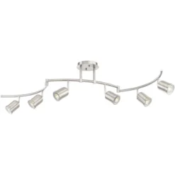 Pro Track Rhodes 6-Head LED Ceiling Track Light Fixture Kit Spot Light GU10 Silver Brushed Nickel Finish Metal Modern Kitchen Bathroom Dining 63" Wide -Adesso Sales Store GUEST 0b064ce6 ed63 4465 a21c 7b15326d4fc2
