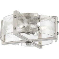 Possini Euro Design Prane Modern Industrial Ceiling Light Semi Flush Mount Fixture 17" Wide Brushed Nickel 4-Light Warped Glass For Bedroom Kitchen 13 Possini Euro Design Prane Modern Industrial Ceiling Light Semi Flush Mount Fixture 17" Wide Brushed Nickel 4-Light Warped Glass For Bedroom Kitchen -Adesso Sales Store GUEST 0b15a987 8368 4f37 ba90 8aa73cc6819f