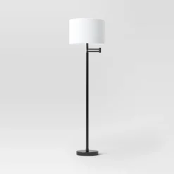Metal Column Swing Arm Floor Lamp Black/White - Threshold™ -Adesso Sales Store GUEST 0b572553 9e4a 4352 9d32 63a09bdeccc9
