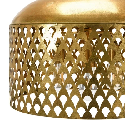 20.25" X 18.5" Metal Pendant Lamp Gold Finish - Storied Home 7 20.25" X 18.5" Metal Pendant Lamp Gold Finish - Storied Home - Image 7