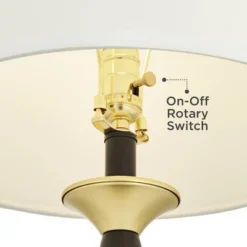 360 Lighting Kamila Traditional Table Lamps 27" Tall Set Of 2 Gold Black With Dual USB Charging Ports White Drum Shade For Bedroom Bedside Family Desk -Adesso Sales Store GUEST 0c100117 f506 4db2 aa31 6dae08db3ed2