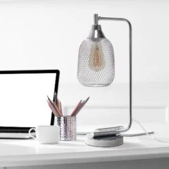 Industrial Mesh Desk Lamp Chrome - Lalia Home -Adesso Sales Store GUEST 0ca6a9ff 7918 4b94 8653 97892892e4fc