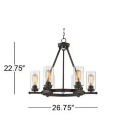 Franklin Iron Works Holman Bronze Wagon Wheel Chandelier 26 3/4" Wide Rustic Farmhouse Clear Glass 6-Light Fixture For Dining Room Kitchen Island Home 14 Franklin Iron Works Holman Bronze Wagon Wheel Chandelier 26 3/4" Wide Rustic Farmhouse Clear Glass 6-Light Fixture For Dining Room Kitchen Island Home -Adesso Sales Store GUEST 0d3b7d22 f140 4a6b af04 fed7a18afeaf