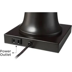 Regency Hill Hadley Modern Table Lamps Set Of 2 26" High Bronze With AC Power Outlet Light Brown Drum Shade For Bedroom Living Room Bedside House Desk -Adesso Sales Store GUEST 0d9ed2d0 3d6f 4f9f 88fc 3be14da931bc