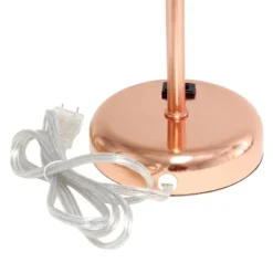 19.5" Bedside Power Outlet Base Metal Table Desk Lamp Rose Gold With White Fabric Shade - Creekwood Home -Adesso Sales Store GUEST 106a5765 d4ab 4dd1 86bb 3cc22d294cc3