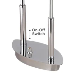 Possini Euro Design Charles Street Modern Desk Lamp 23" High Chrome Satin Nickel Frosted Slump Glass Shade For Bedroom Living Room Bedside Nightstand -Adesso Sales Store GUEST 10dff3e6 babf 4595 a29a 0f9e4c77d985