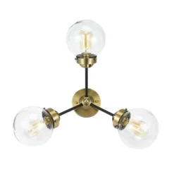 24.5" Mid-Century Glass Globe Flushmount Fixture Ceiling Light (Includes LED Light Bulb) Black/Brass - Cresswell Lighting 9 24.5" Mid-Century Glass Globe Flushmount Fixture Ceiling Light (Includes LED Light Bulb) Black/Brass - Cresswell Lighting -Adesso Sales Store GUEST 10ecbe67 067e 4727 8bbb 3af96fb0be83