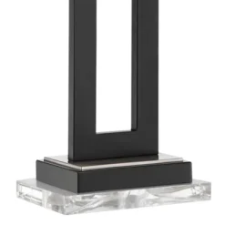 360 Lighting Neil Modern Table Lamp With Clear Riser 26" High Black With USB Charging Port White Rectangular Shade For Bedroom Living Room House Desk -Adesso Sales Store GUEST 12fce13a f4ac 4453 8d47 af2349a24f3a