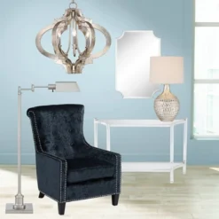 360 Lighting Waylon Modern Table Lamp 28" Tall Textured Mercury Glass Off White Tapered Drum Shade For Bedroom Living Room Bedside Nightstand Office -Adesso Sales Store GUEST 149f8c89 867f 40da 8113 240f6d01df0c