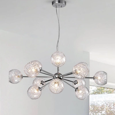 31.5" X 31.5" X 85" 12-Light Ginherd Satellite Chandelier Gray - Warehouse Of Tiffany 1 31.5" X 31.5" X 85" 12-Light Ginherd Satellite Chandelier Gray - Warehouse Of Tiffany