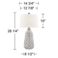360 Lighting Carlton Modern Table Lamps 28 1/4" Tall Set Of 2 Gray Wash Off White Fabric Drum Shade For Bedroom Living Room Bedside Nightstand Office 14 360 Lighting Carlton Modern Table Lamps 28 1/4" Tall Set Of 2 Gray Wash Off White Fabric Drum Shade For Bedroom Living Room Bedside Nightstand Office -Adesso Sales Store GUEST 177388b1 59dd 49d0 91d2 332fdefda2f3