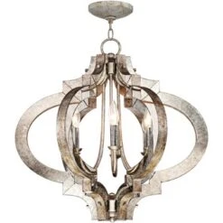 Possini Euro Design Ornament Aged Silver Gold Bronze Chandelier 23 1/4" Wide Industrial 6-Light Fixture For Dining Room Foyer Kitchen Island Entryway -Adesso Sales Store GUEST 1810b162 e47a 4e97 a951 6c12946bb65e