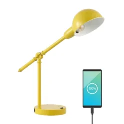 20.25" Curtis Vintage Industrial Iron Adjustable Dome Shade Task Lamp With USB Charging Port (Includes LED Light Bulb) - JONATHAN Y -Adesso Sales Store GUEST 19d82ee4 ba83 45f0 8a89 7aefbb539459