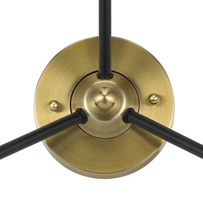 24.5" Mid-Century Glass Globe Flushmount Fixture Ceiling Light (Includes LED Light Bulb) Black/Brass - Cresswell Lighting 1 24.5" Mid-Century Glass Globe Flushmount Fixture Ceiling Light (Includes LED Light Bulb) Black/Brass - Cresswell Lighting