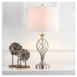 (Set Of 2) 26.8" Lattice Urn Table Lamp Nickel (Includes CFL Light Bulb) - Safavieh -Adesso Sales Store GUEST 1ab8ed99 b126 4f05 a0ff d40e96020a48