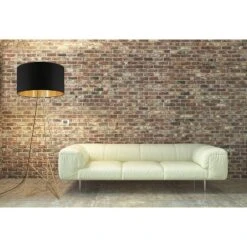 1-Light Camporale Floor Lamp With Interior Fabric Shade Gold - EGLO -Adesso Sales Store GUEST 1b4b0dc1 cfdb 4a0c 9d56 eba72a546464