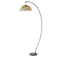 77" Metal And Rattan Bowl Boho Floor Lamp Black - River Of Goods -Adesso Sales Store GUEST 1bdae086 f40b 4068 bf71 9cde4ee2d6e6