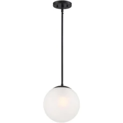 360 Lighting Ciana Black Mini Pendant 10" Wide Modern Orb Frosted Globe Glass Shade For Dining Room House Foyer Kitchen Island Entryway Bedroom Home -Adesso Sales Store GUEST 1c9d3c32 94d4 44e9 9445 cf1dd647479b