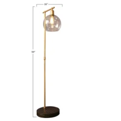Metal And Wood Floor Lamp With Glass Globe Shade Gold - Storied Home -Adesso Sales Store GUEST 1e1fe762 7325 44e5 bb46 7fb9f9123812