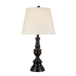 27" 3-Way Decorative Metal Table Lamp With Linen Shade (Includes LED Light Bulb) Black - Cresswell Lighting -Adesso Sales Store GUEST 20346fd4 cc78 408e 9464 b5548742425c