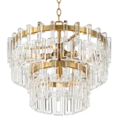 Vienna Full Spectrum Luxum Burnished Brass Chandelier 18 3/4" Wide Modern Tiered Crystal 6-Light Fixture For Dining Room House Foyer Kitchen Island -Adesso Sales Store GUEST 215500ae 15a2 4f66 90e2 486875a99b29