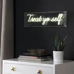 20" Treat Yo Self Contemporary Glam Acrylic Box Pendant (Includes LED Light Bulb) Neon Yellow - JONATHAN Y -Adesso Sales Store GUEST 217aff0a 3410 4d95 891b 1a085cfd3490