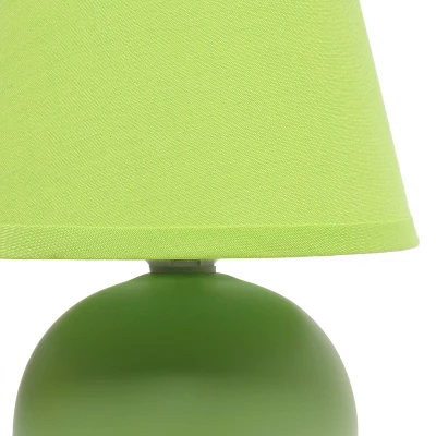 8.66" Petite Ceramic Orb Base Bedside Table Desk Lamp With Matching Tapered Drum Fabric Shade Green - Creekwood Home 8 8.66" Petite Ceramic Orb Base Bedside Table Desk Lamp With Matching Tapered Drum Fabric Shade Green - Creekwood Home - Image 8