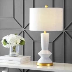 27" LED Ceramic/Iron Contemporary Glam Table Lamp - JONATHAN Y