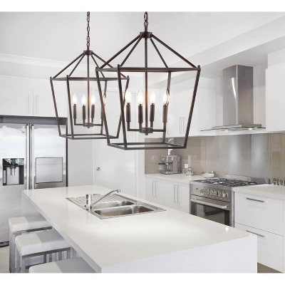 16" Metal Pagoda Lantern Pendant (Includes LED Light Bulb) - JONATHAN Y 8 16" Metal Pagoda Lantern Pendant (Includes LED Light Bulb) - JONATHAN Y - Image 8