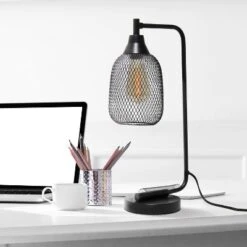 Industrial Mesh Desk Lamp Matte Black - Lalia Home -Adesso Sales Store GUEST 23523e1c a4ca 452d 8909 9f415844ebd1