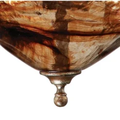 Franklin Iron Works Amber Scroll Golden Bronze Pendant Chandelier 24 3/4" Wide Rustic Art Glass Bowl 3-Light Fixture For Dining Room Kitchen Island -Adesso Sales Store GUEST 23a786b8 1f04 43e8 a1cc 6edc6f7fb092
