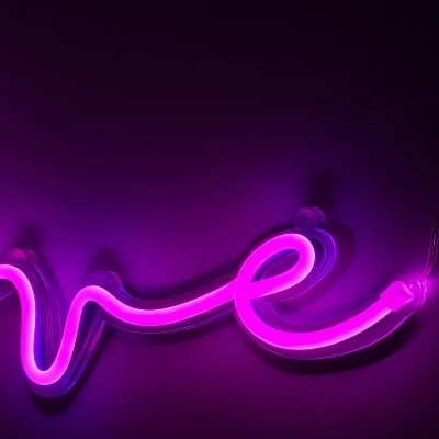 Amped Co 16" X 7” LED Neon Light Indoor Wall Sign With Line Switch, Magenta 5 Amped Co 16" X 7” LED Neon Light Indoor Wall Sign With Line Switch, Magenta - Image 5