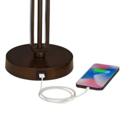 Franklin Iron Works Samuel Industrial Desk Lamp 20" High Rubbed Bronze With USB Charging Port Natural Mica Shade For Bedroom Living Room Bedside Desk -Adesso Sales Store GUEST 246fcc53 8bd8 425c 987c 547c4f34158a