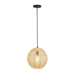 Ball Shaped Rattan Pendant Light Beige - Lalia Home