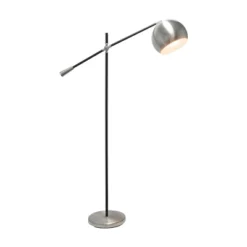 Swivel Floor Lamp With Inner Dome Shade Brushed Nickel - Lalia Home